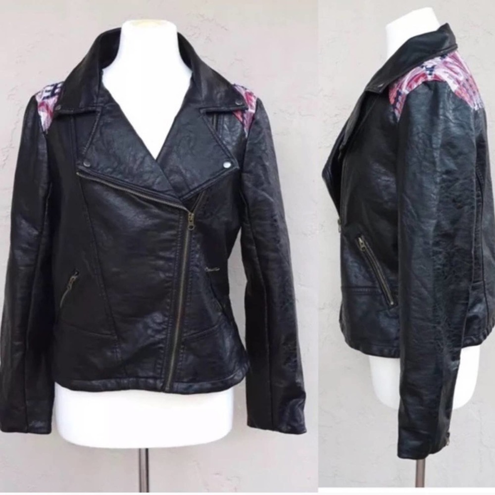 Chelsea & Violet Moto Biker Jacket Design Full Zip - Picture 1 of 8
